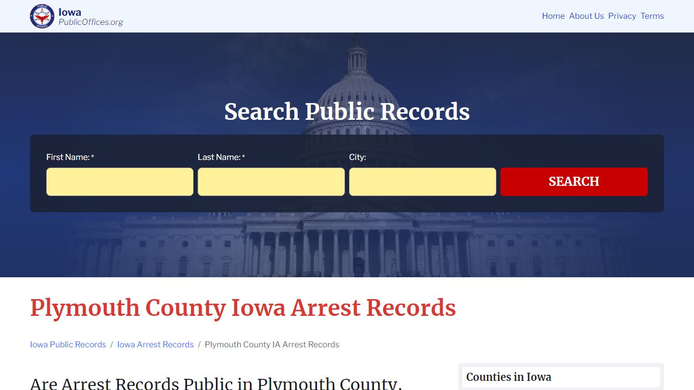 Plymouth County, IA Arrest Records Search – PublicOffices.org